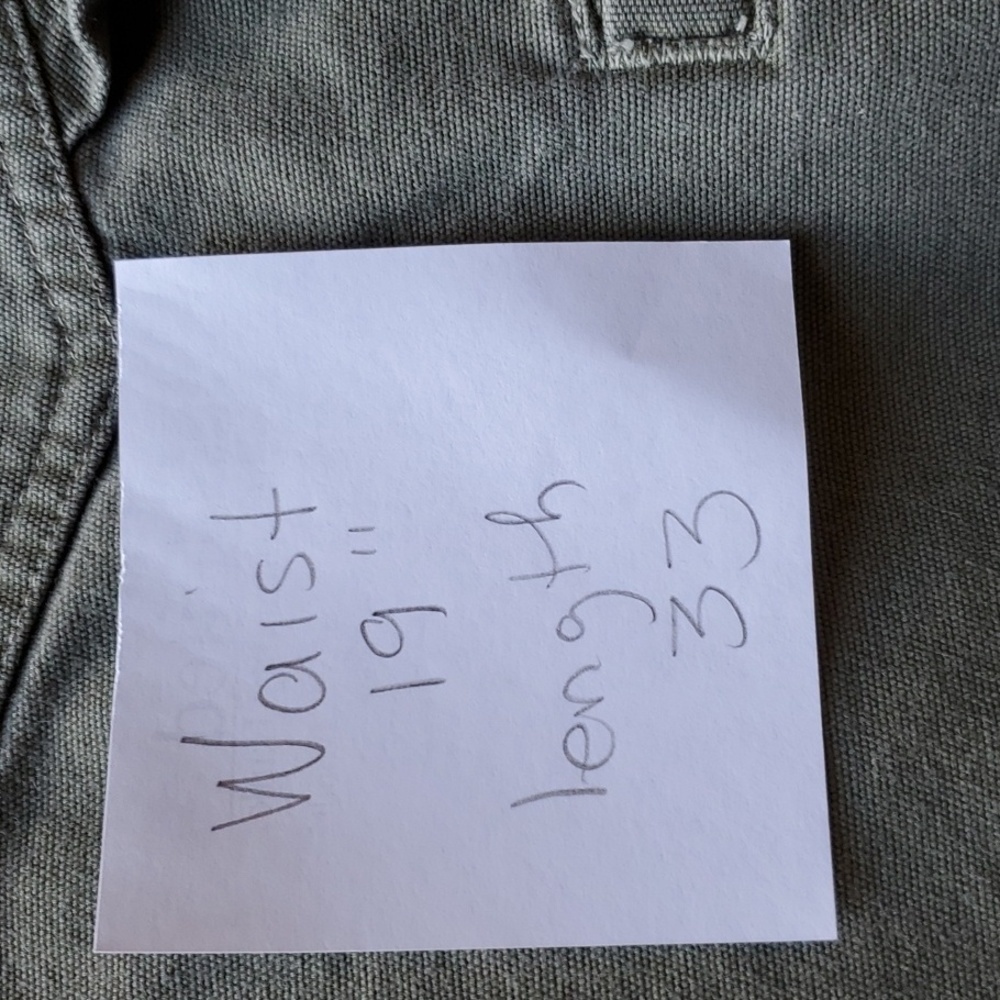 Carhartt green carpenters pants no size tag waist 19 "  inseam 33 EUC - Picture 9 of 9